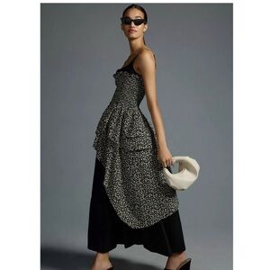 Asymmetrical Black Floral Dress